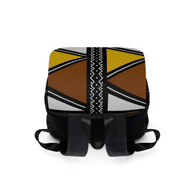 African Print Yellow Unisex Back Pack