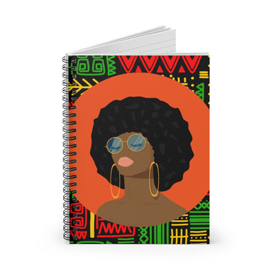 Black woman Diary Big Afro Blogger Spiral Notebook