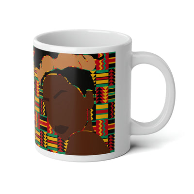 Black Woman Afro Kente 20 oz Mug