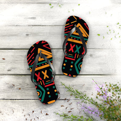 Rasta Colors African Print Flip Flops