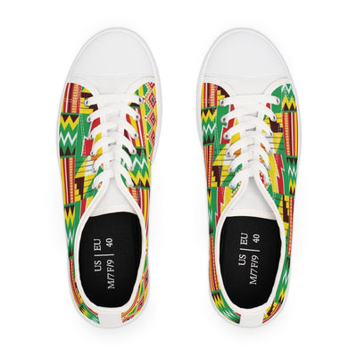African Print Green Kente Low Top Sneakers for Women