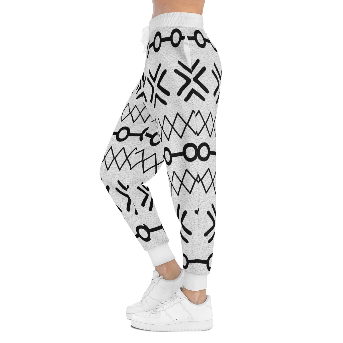 Unisex  MudCloth Black and White Abstract Joggers Pants