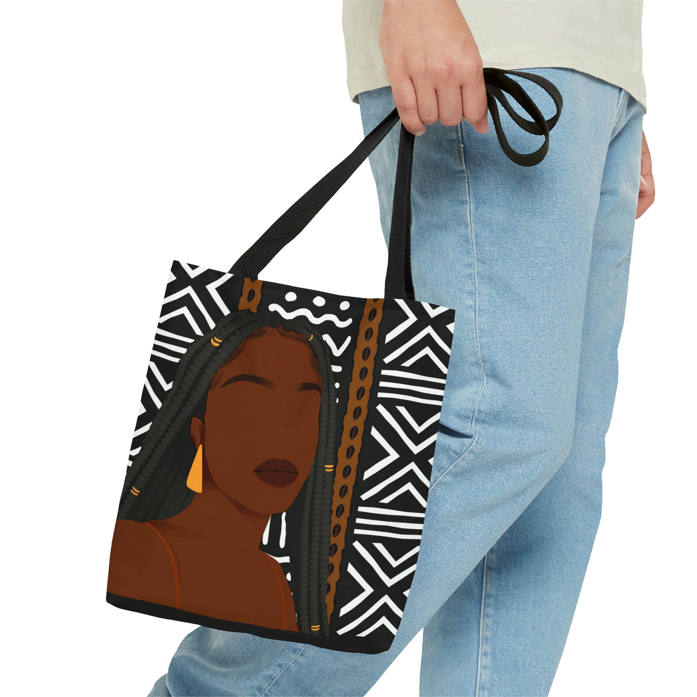 Afro Braided Woman Large Tote Bag