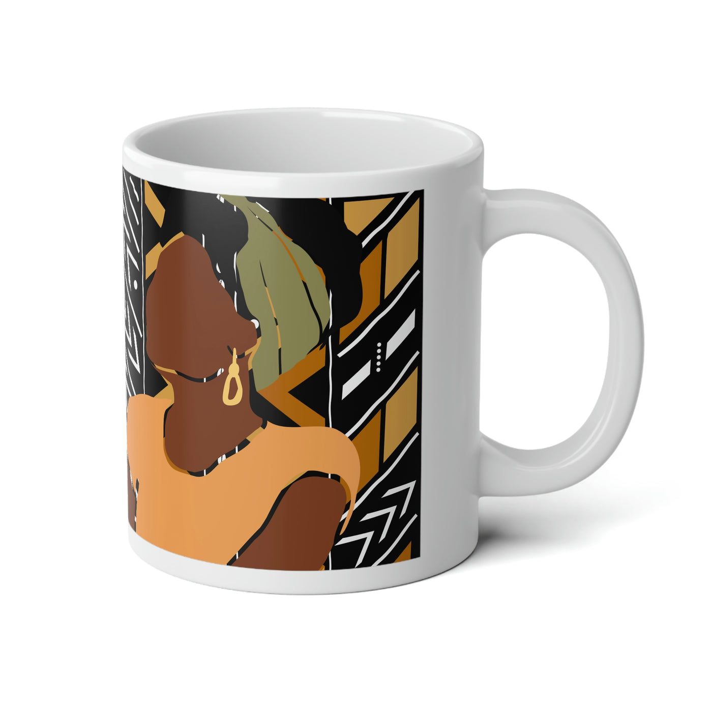 Afro Woman Mudcloth 20 oz Mug