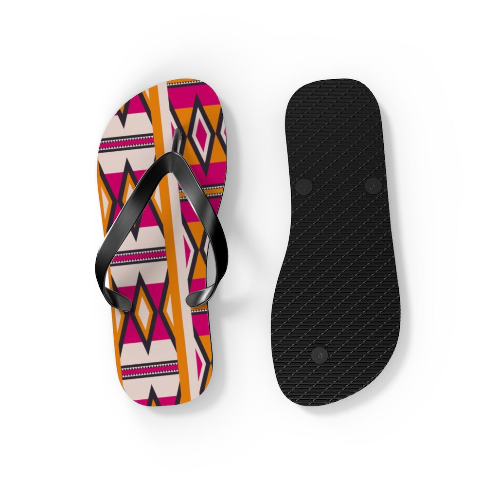 Mudcloth Pink Flip Flops