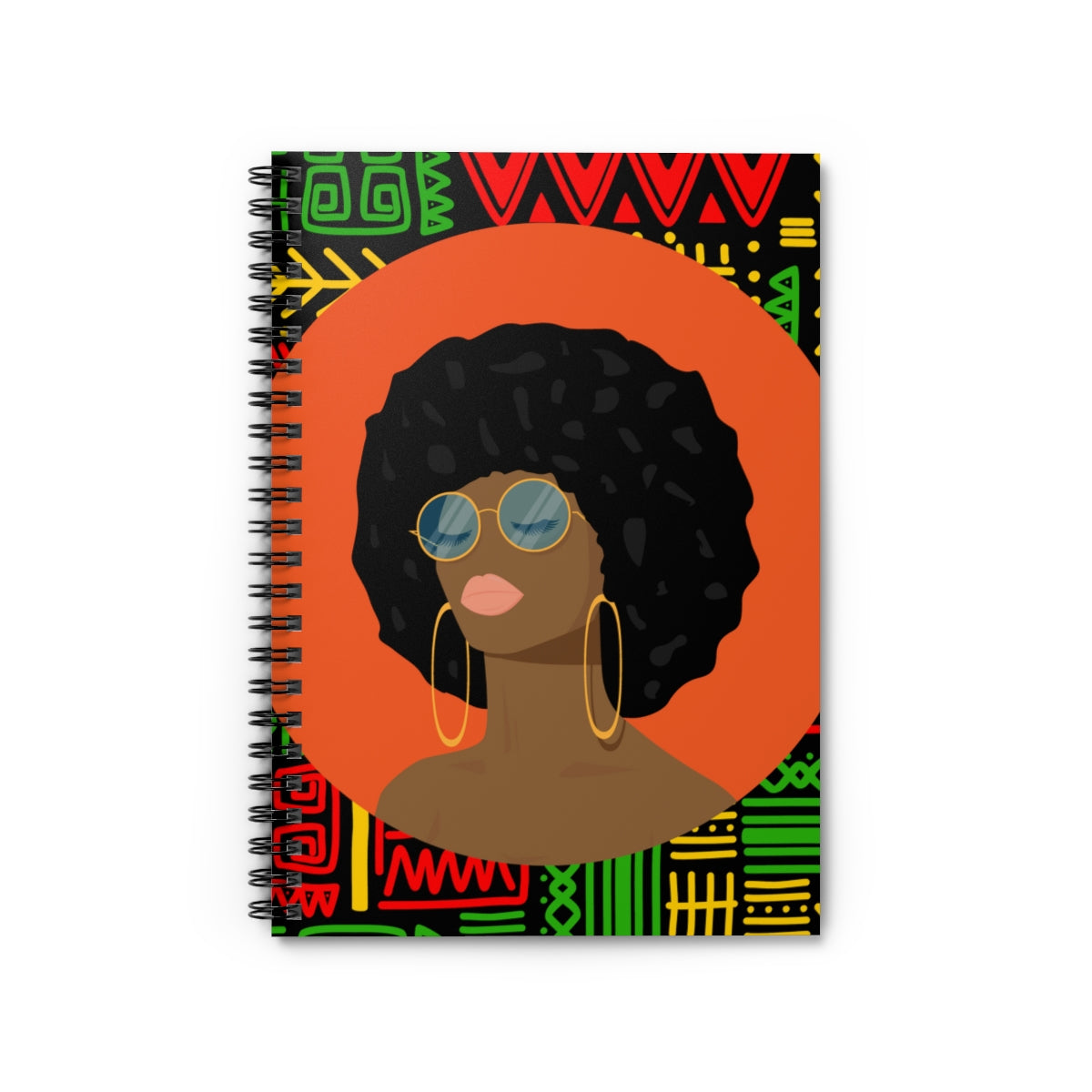 Black woman Diary Big Afro Blogger Spiral Notebook