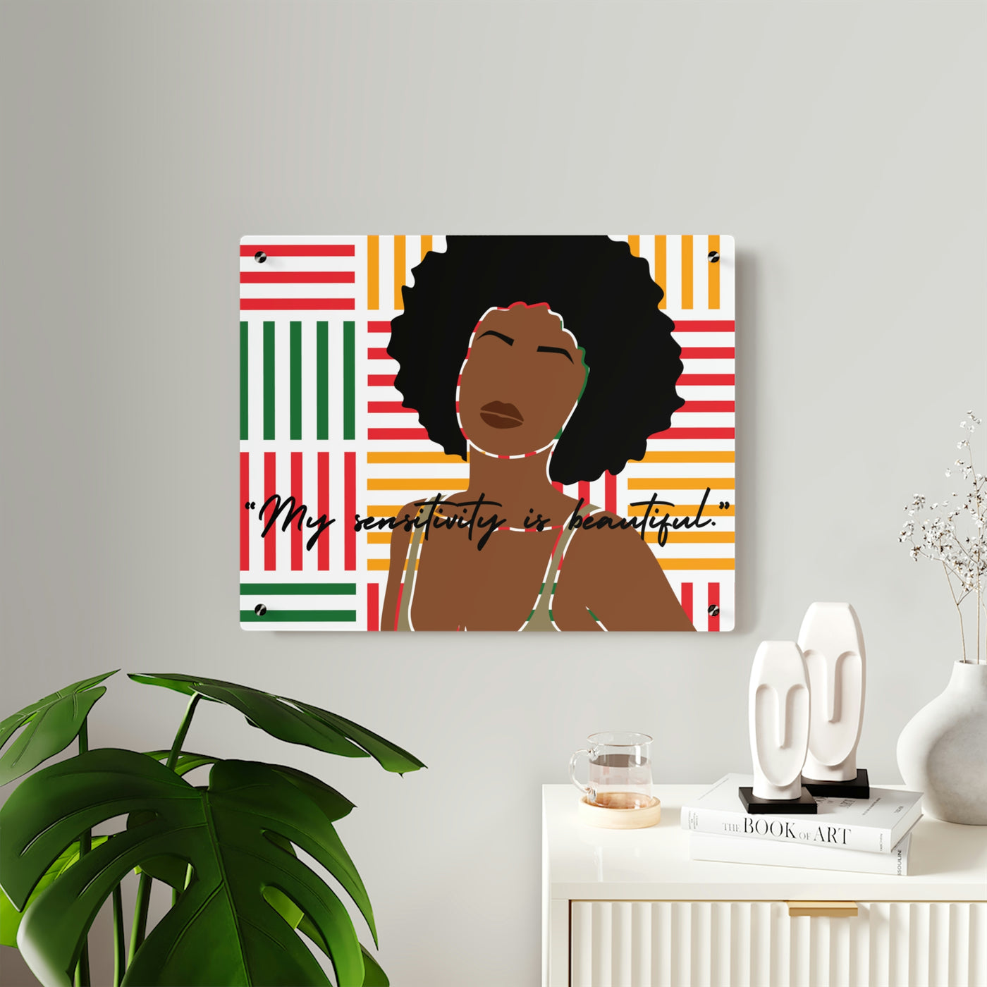 Afro-Woman Ankara Acrylic Wall Art Panel