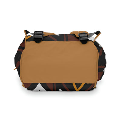Mudcloth Pattern Mixed Yellow and Dark Brown Diaper Bag