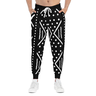 Unisex Brown MudCloth Black and White Joggers Pants