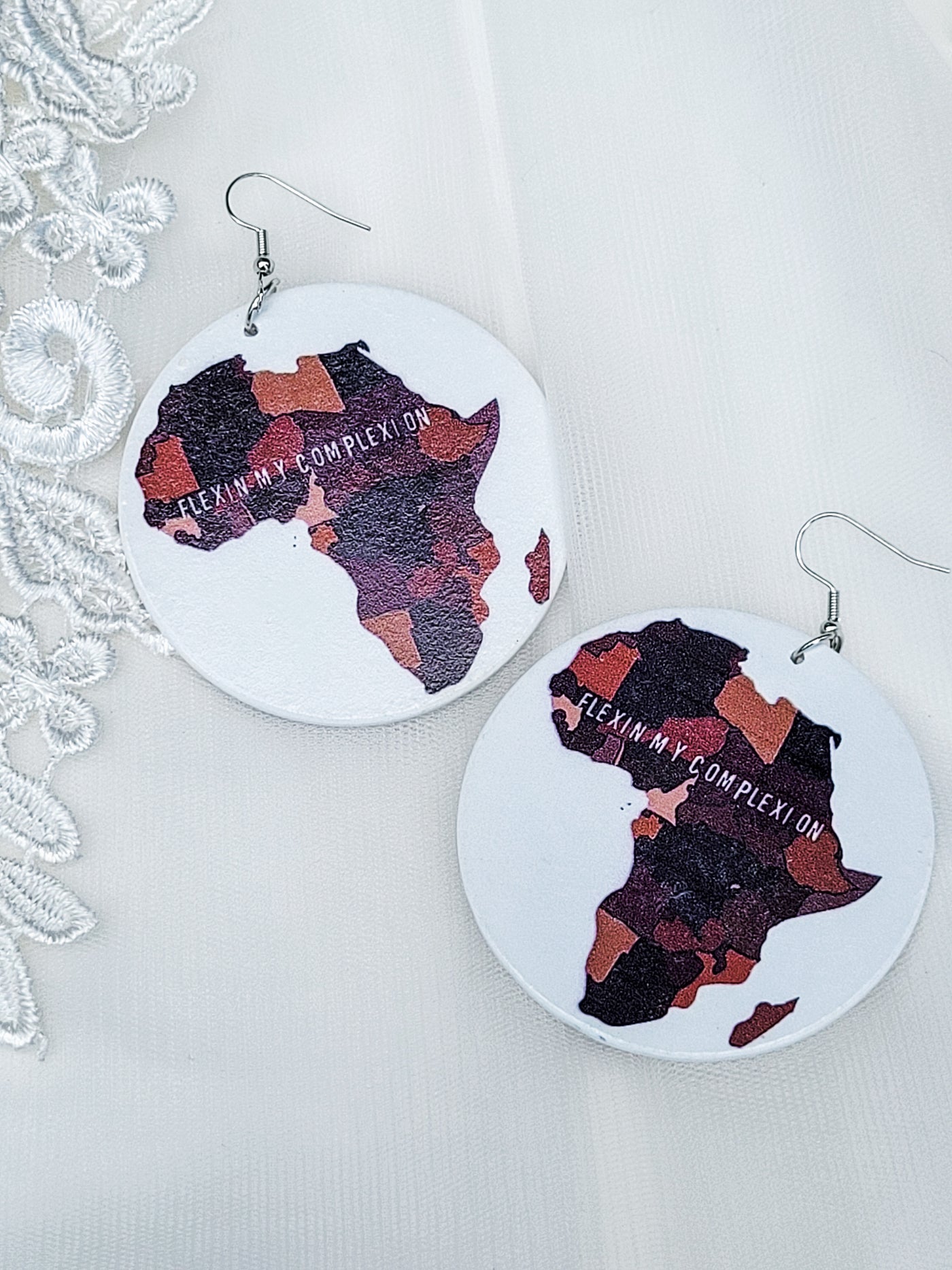 Melanin Map of Africa Double Sided Earrings
