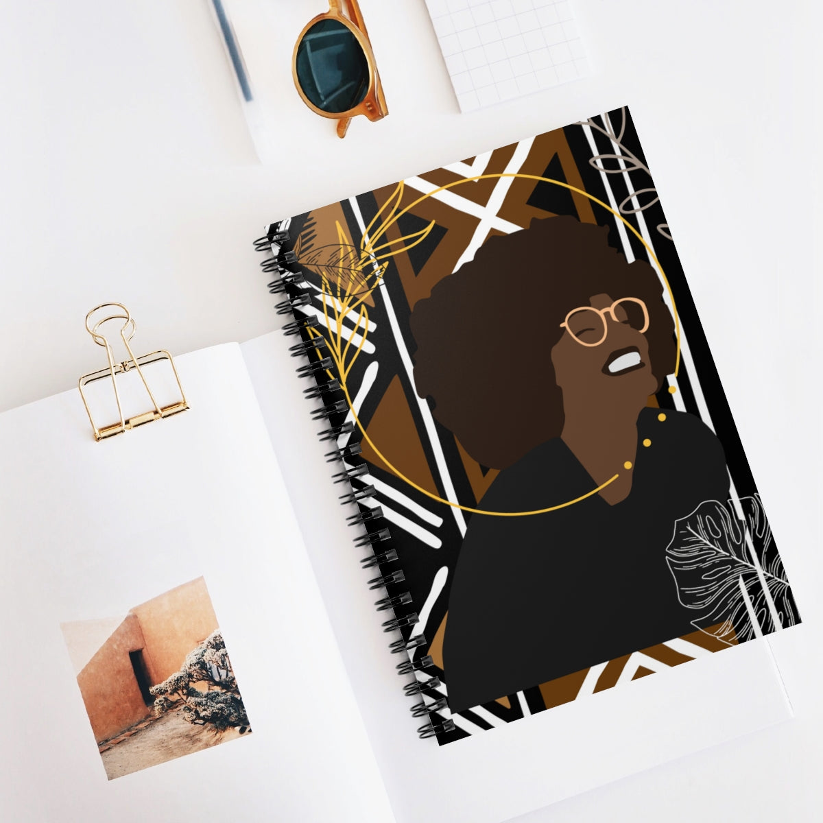 Black woman Diary Afro Blogger Spiral Notebook
