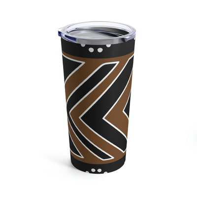 African Print Mudcloth Dark Brown 20oz Travel Mug