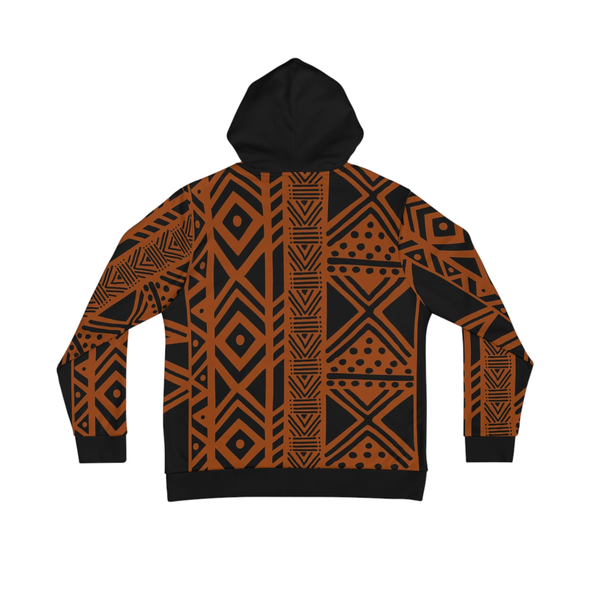 Mens Sweatshirt Hoodie Brown Mudcloth Print Design