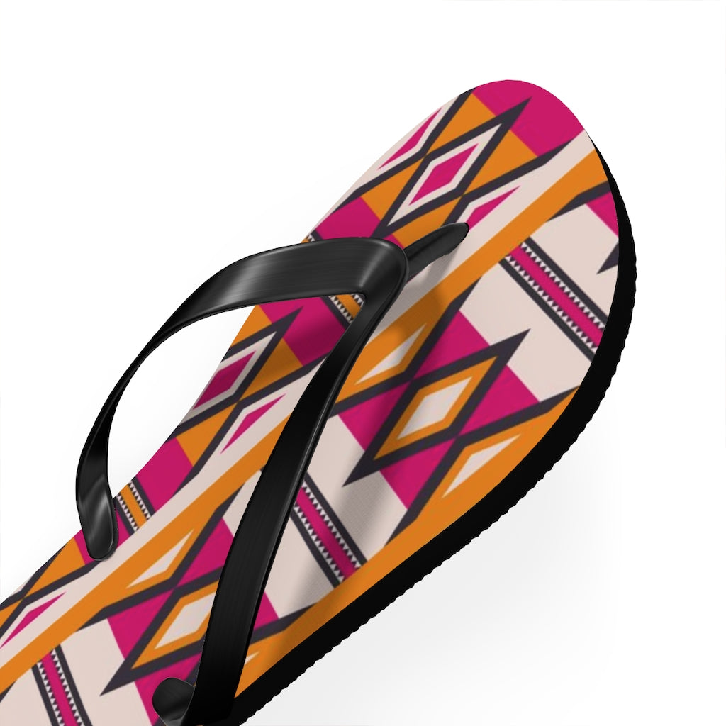 Mudcloth Pink Flip Flops