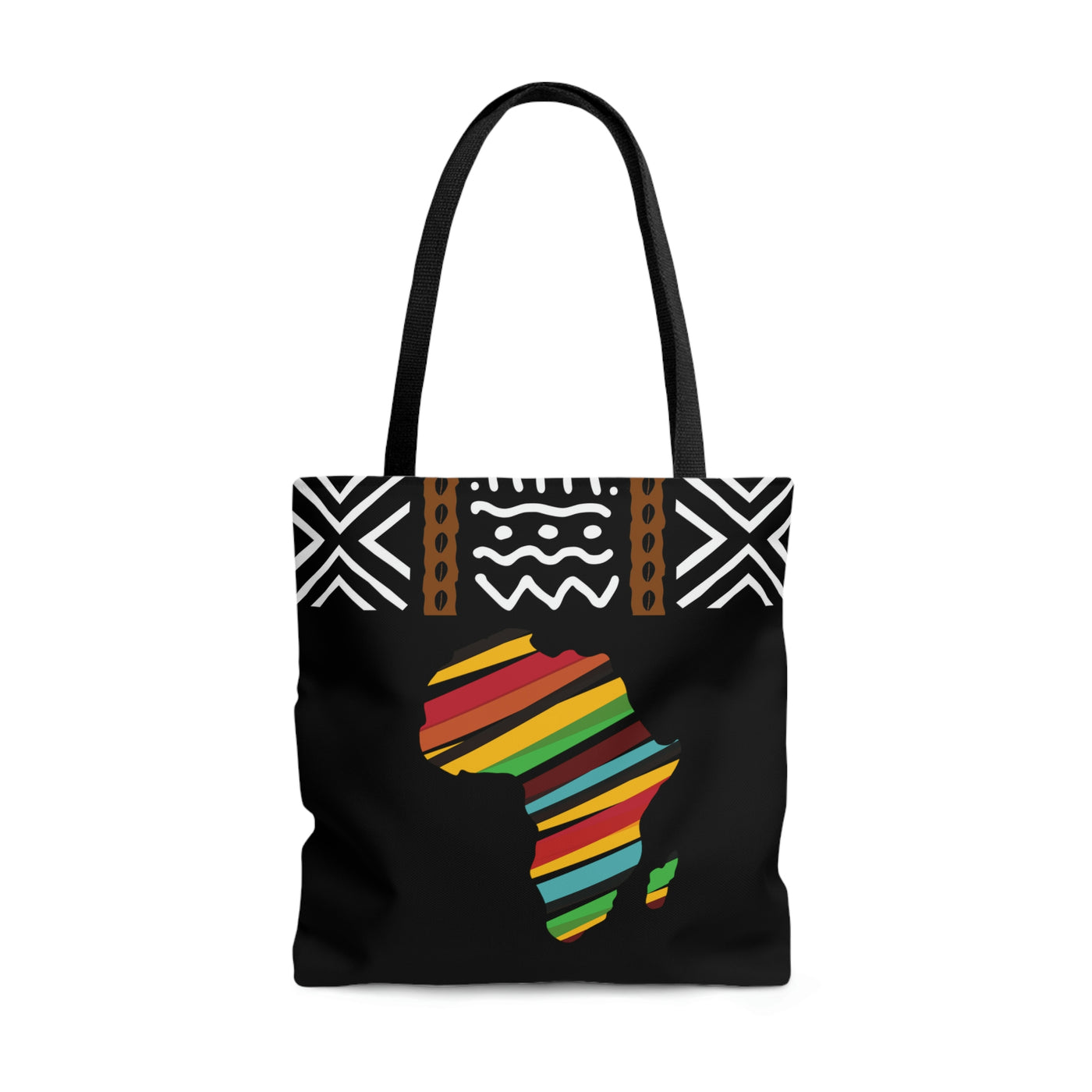 African Map Black Tote Bag