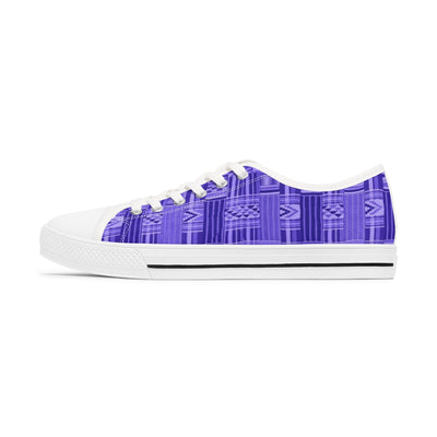 African Print Purple Kente Low Top Sneakers for Women