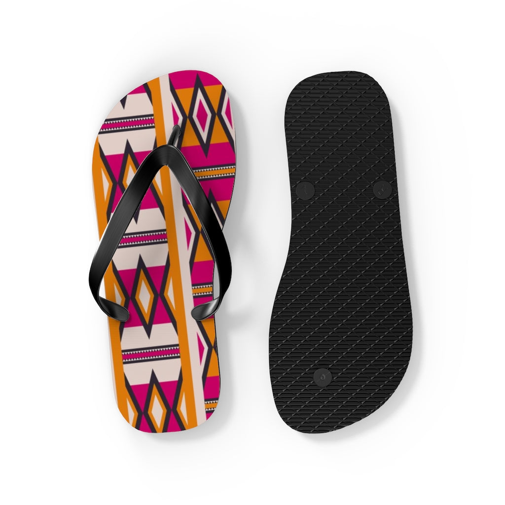 Mudcloth Pink Flip Flops