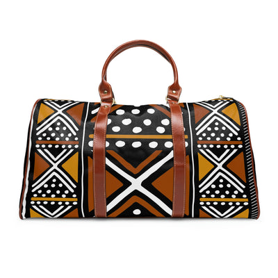 Bogolan Brown and Yellow African Travel Bag
