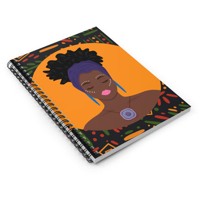 Black woman Diary Afro Turban Blogger Spiral Notebook