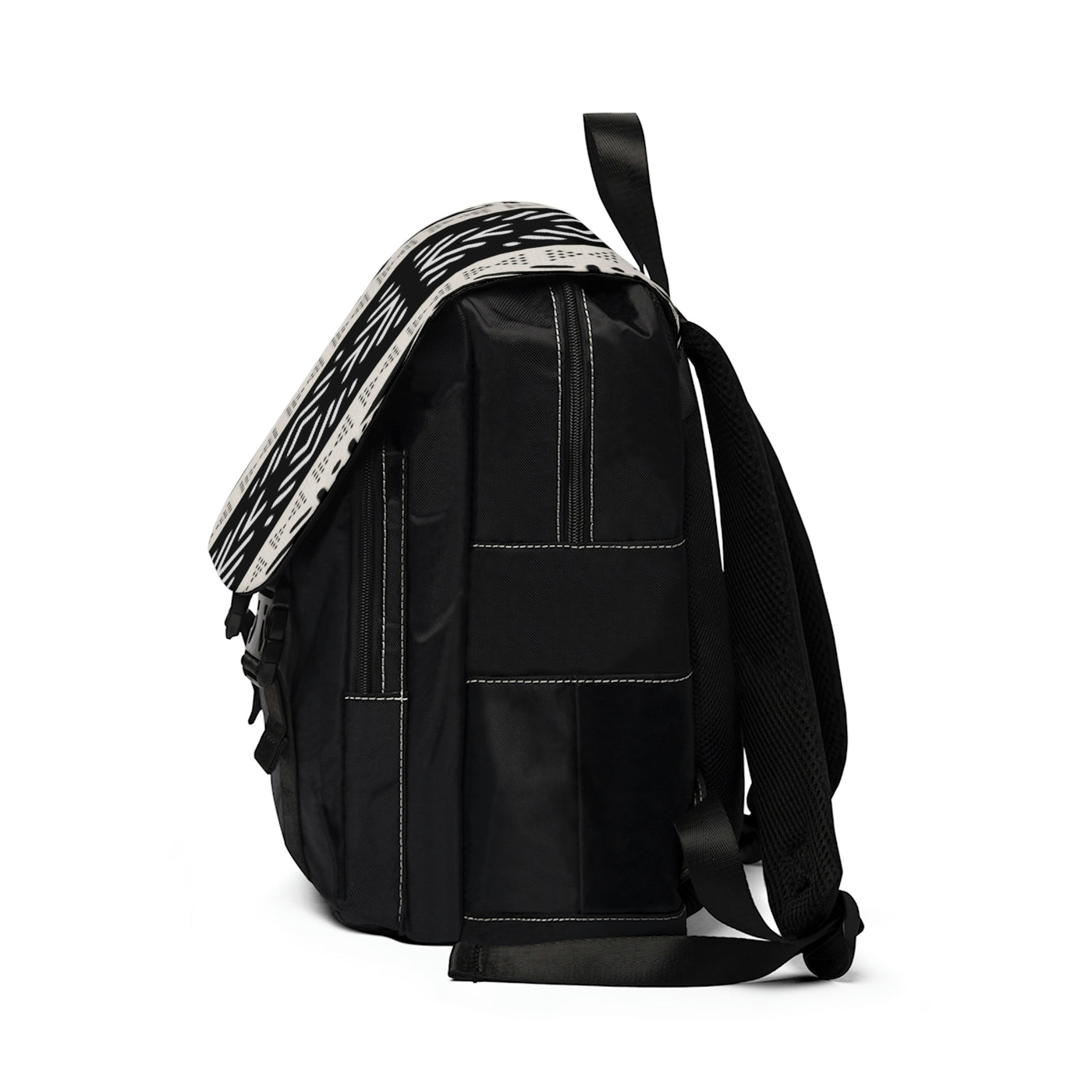 Unisex Bogolan Black and White  Back Pack