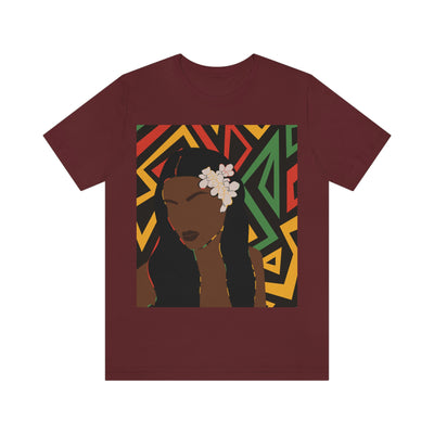 Long Haired Black Woman African Cotton Unisex Tee