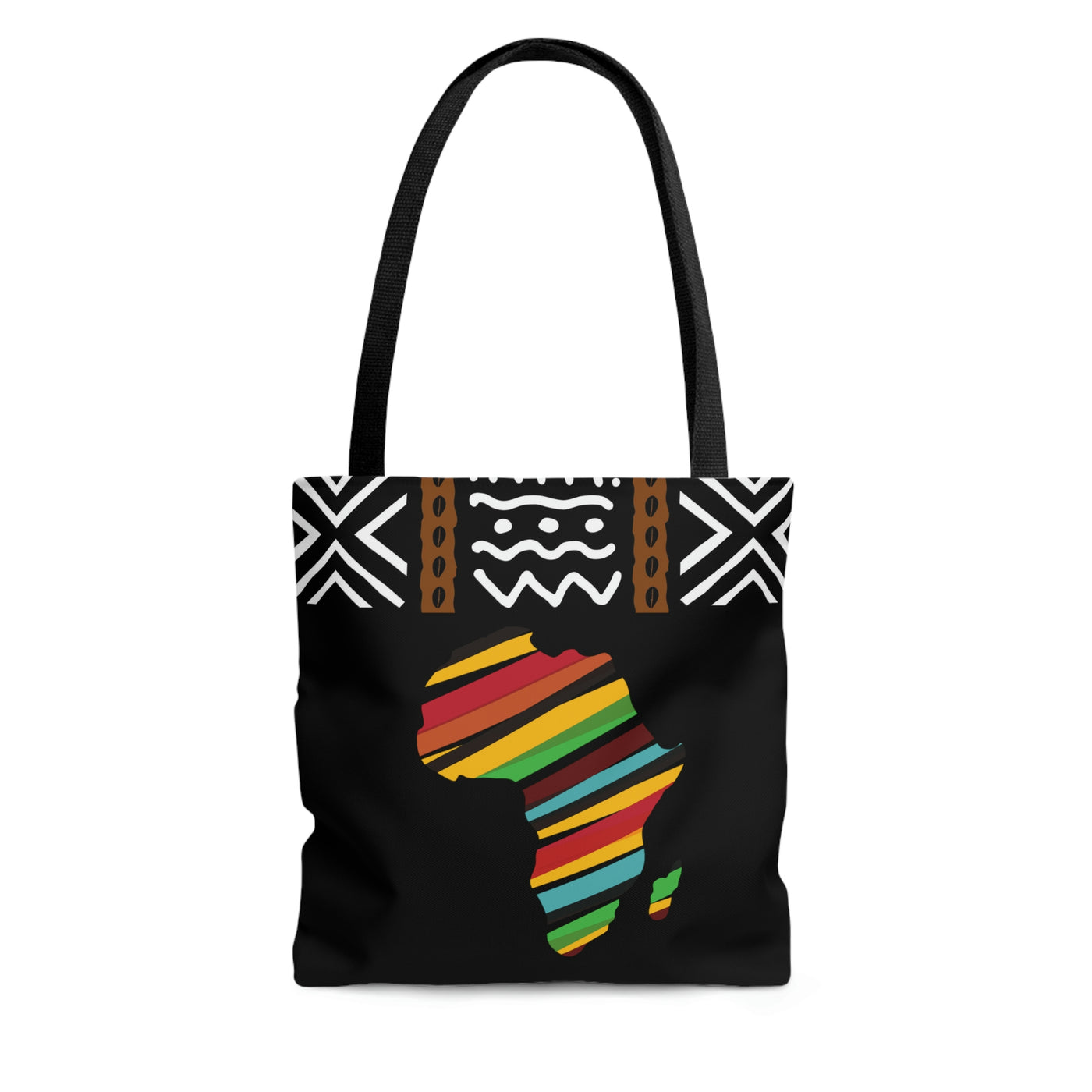 African Map Black Tote Bag