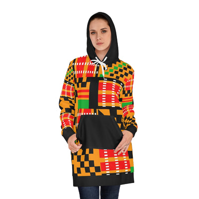 Women's Sweat Shirt Hoodie Dress Kente Pattern African Wear