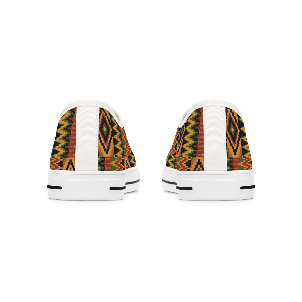 African Print Brown Kente Low Top Sneakers for Women
