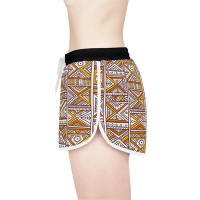 African Print Maroon White Shorts for Women