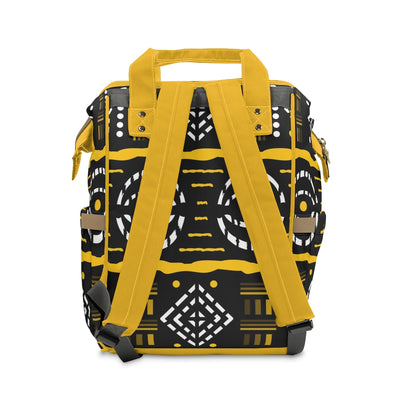 Ankara Pattern Yellow Diaper Bag