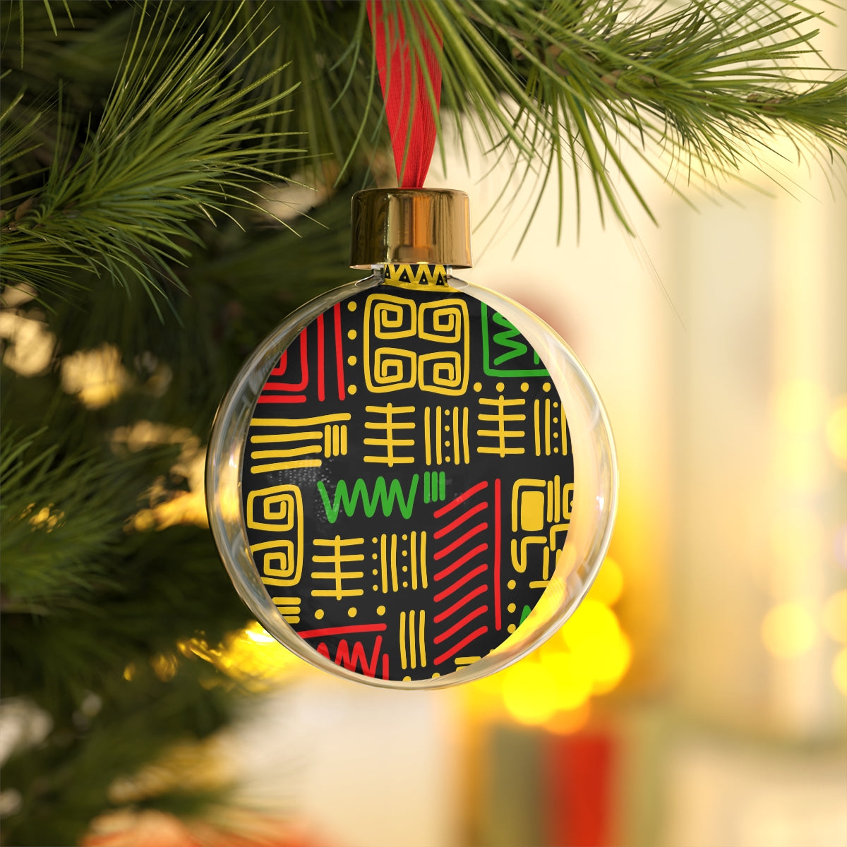 Pan African Christmas Round Ornament