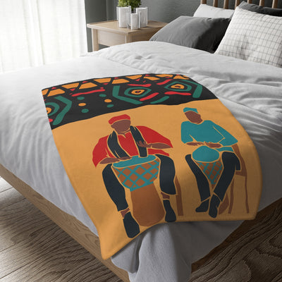 African Drummers Art Double sided Minky Blanket