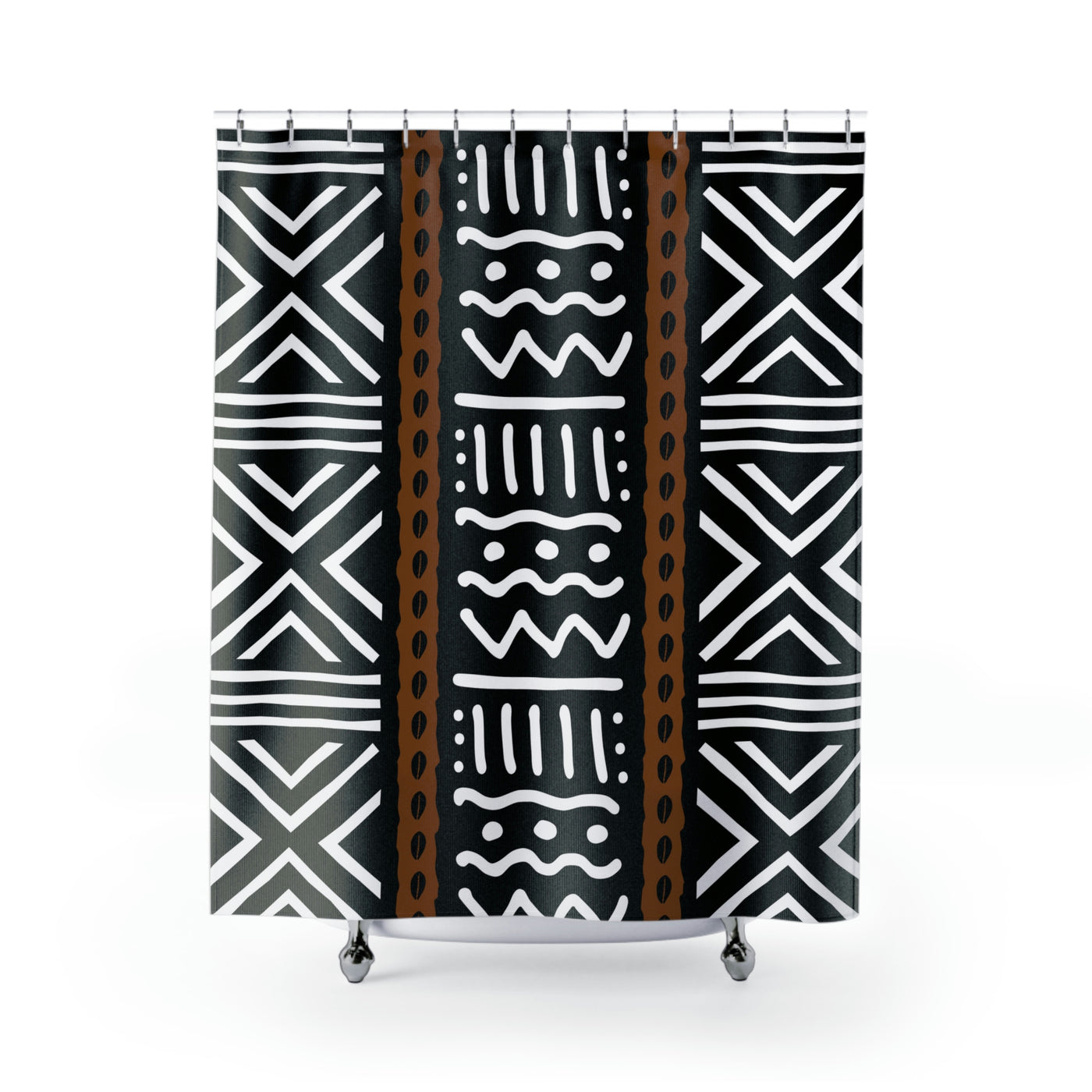 African Print Pattern Shower Curtain/ Mudcloth Bathroom decor/ Afrocentric bathroom/Ankara Inspired/Melanin Art/ Unique House warming gift