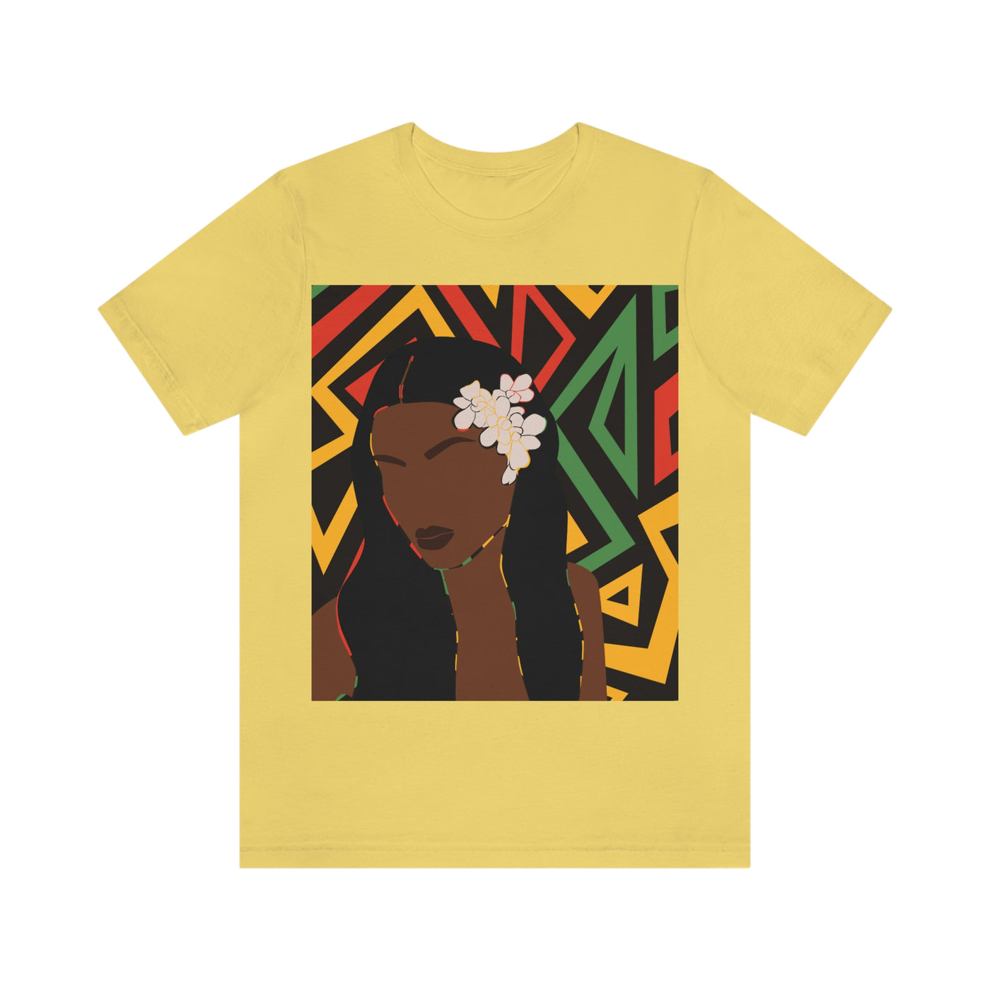Long Haired Black Woman African Cotton Unisex Tee