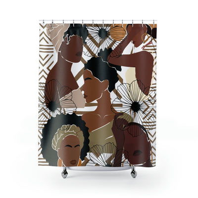 African Print Pattern Shower Curtain/ Black Girlfriends decor/ Afrocentric bathroom/Ankara Inspired/Melanin Art/ Unique House warming gift