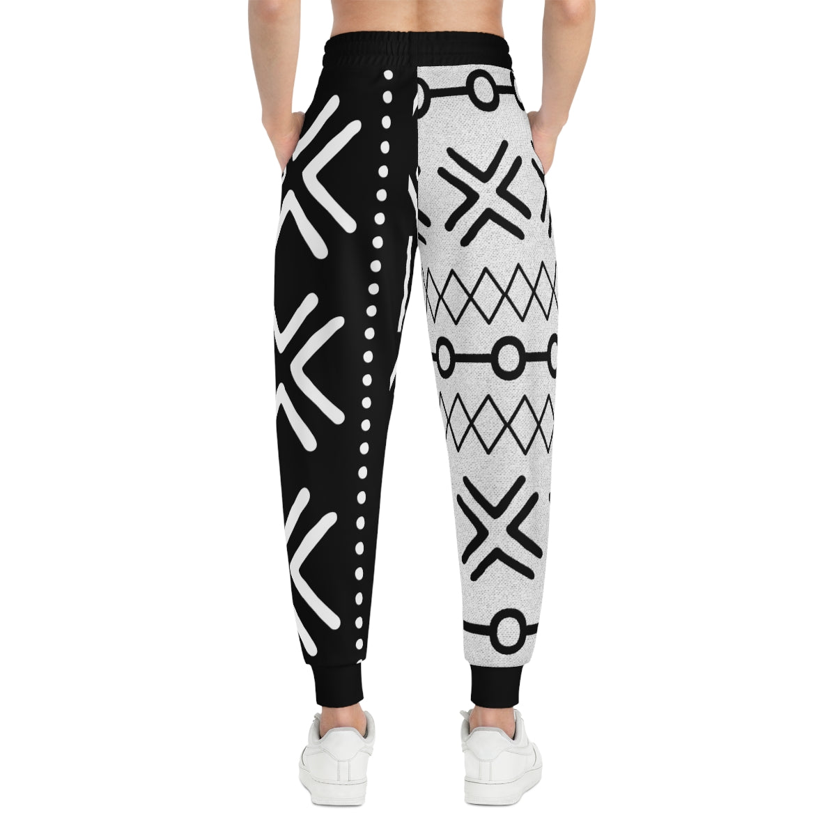 Unisex Mixed MudCloth Black and White Pattern Joggers Pants