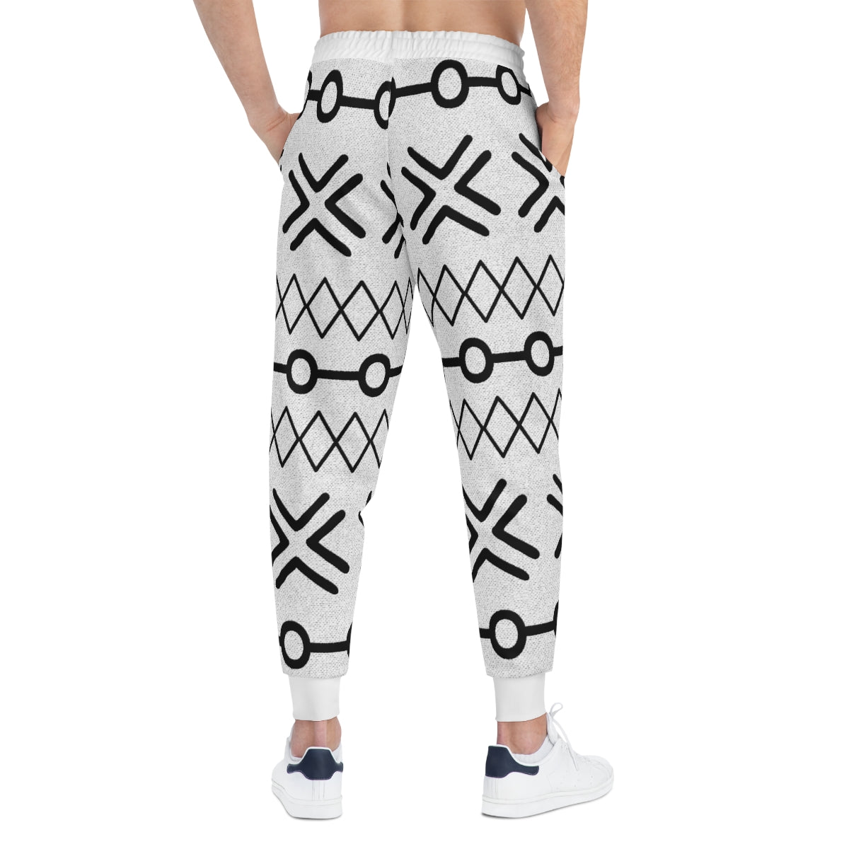 Unisex  MudCloth Black and White Abstract Joggers Pants