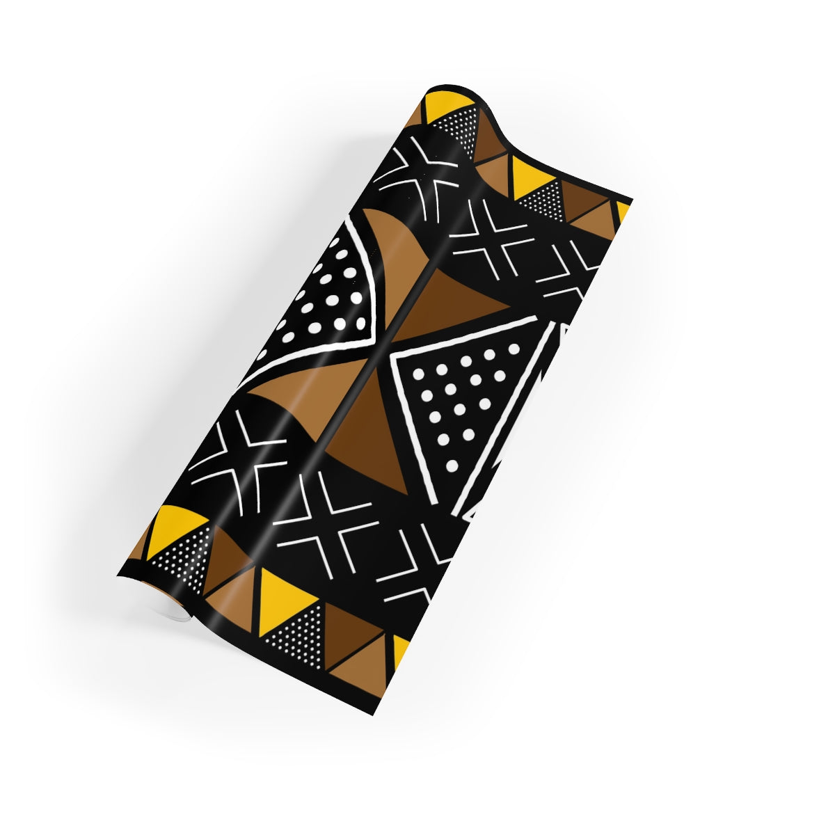 Dark Brown and Yellow Mudcloth Wrapping Paper (79' /29')