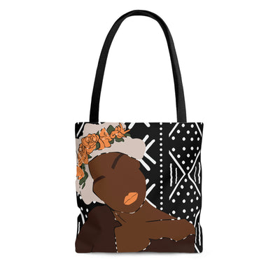 Afro Turbaned Black Woman Large Tote Bag