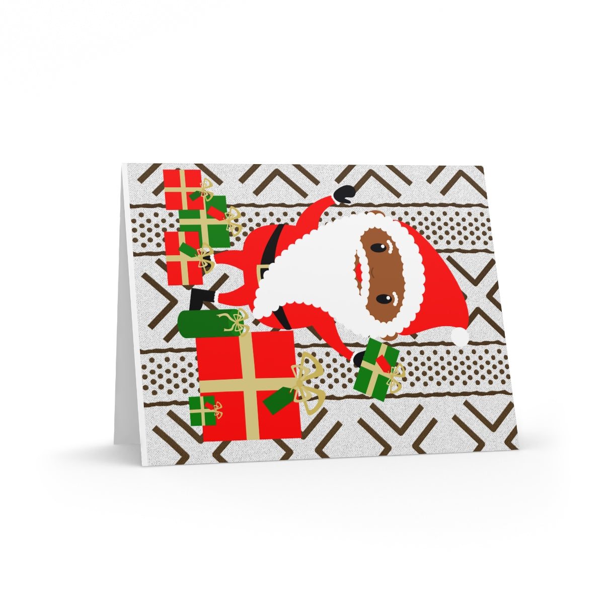 8,16,24pcs/ Ankara Black Santa Claus Christmas Cards