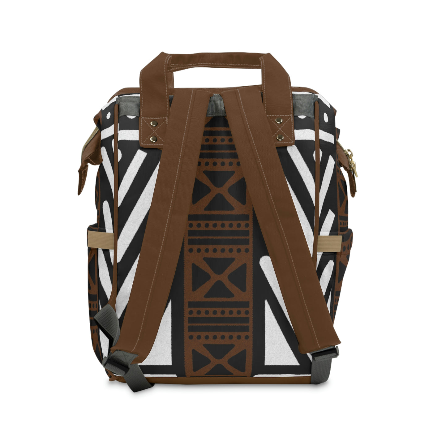 Ankara Mixed Brown and White Diaper Bag