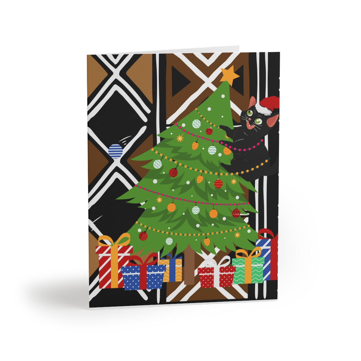8,16,24pcs/ Ankara Christmas Tree Christmas Cards