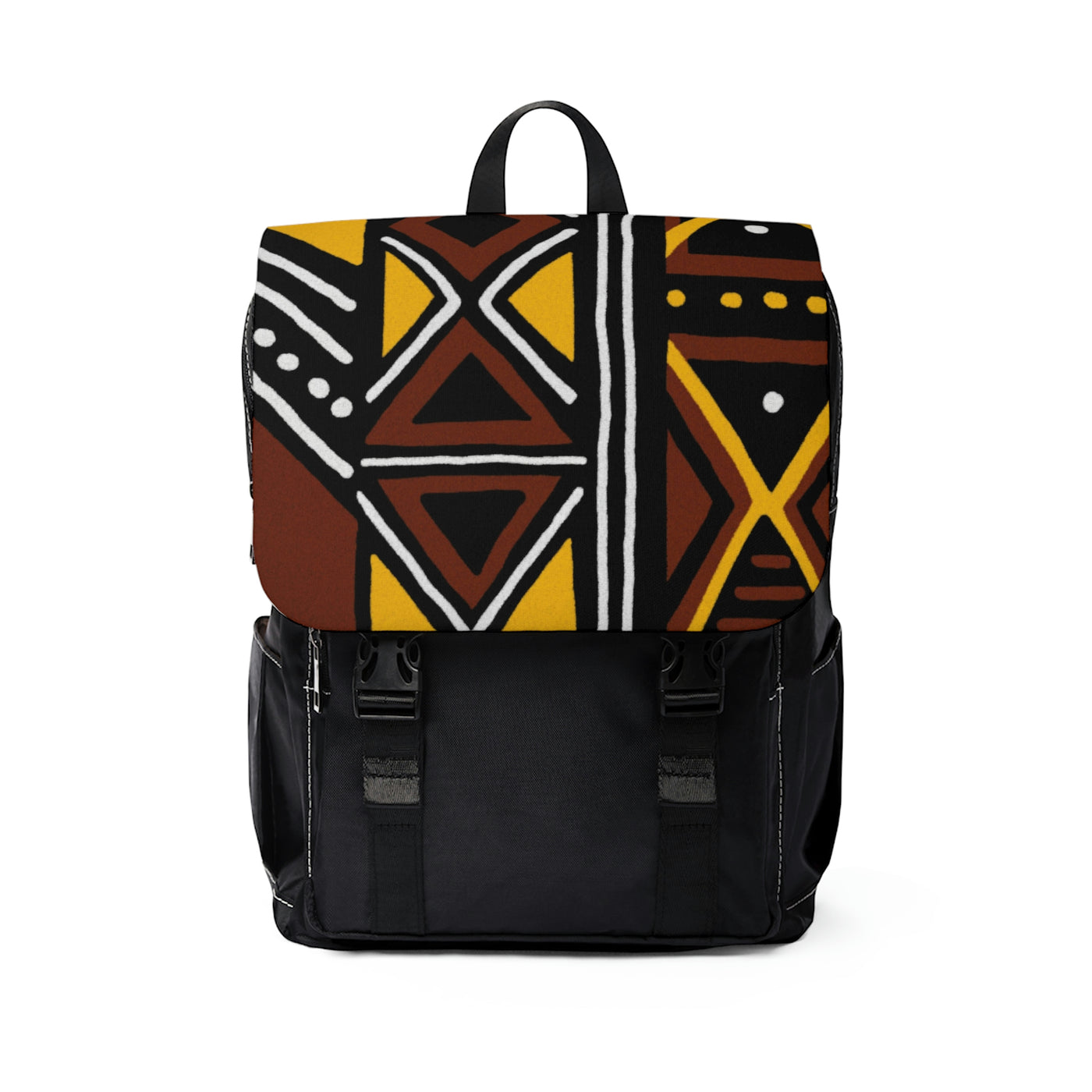 Unisex Bogolan Brown and Yellow Back Pack