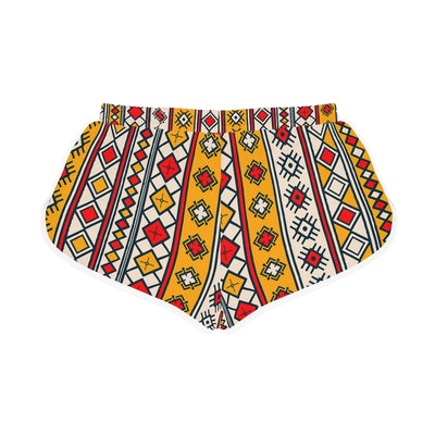 African Print Yellow Red Shorts for Women
