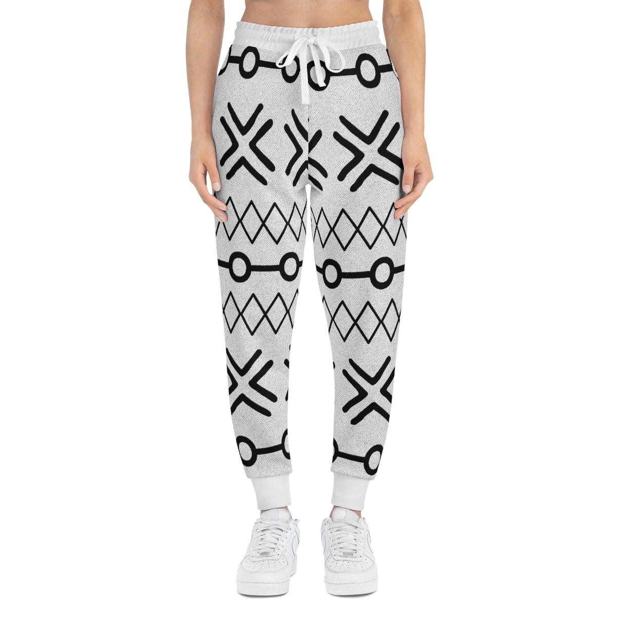 Unisex  MudCloth Black and White Abstract Joggers Pants