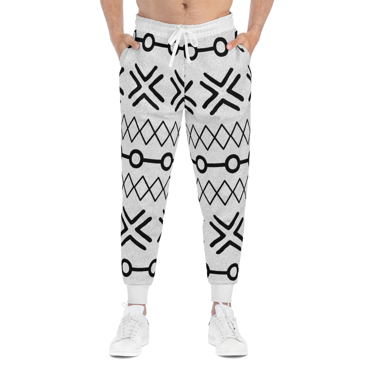 Unisex  MudCloth Black and White Abstract Joggers Pants