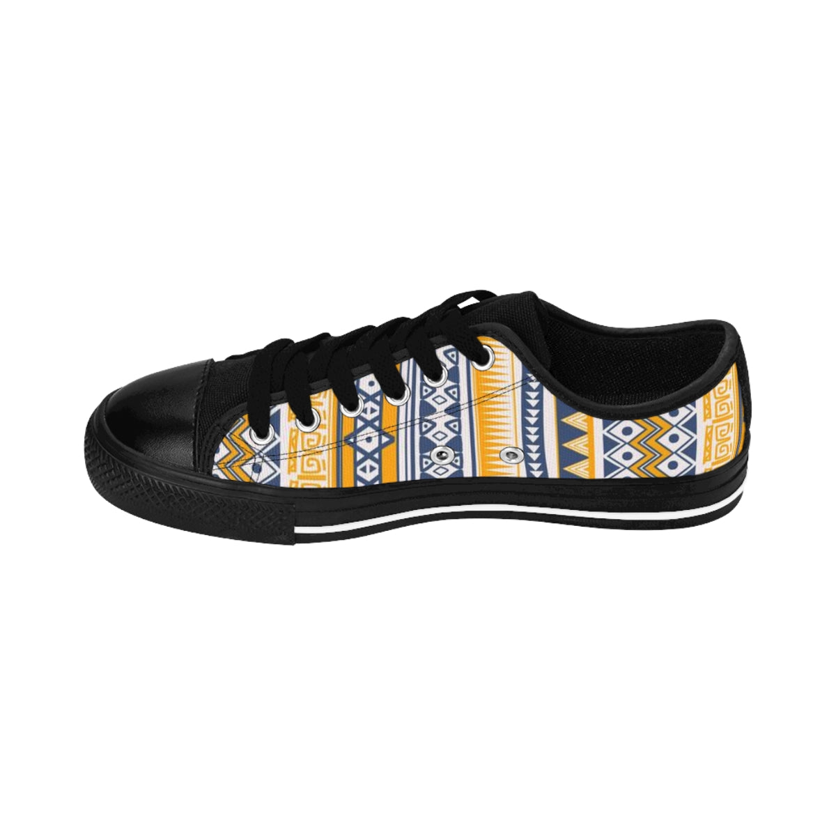 African Print Yellow Low Top Sneakers for Women