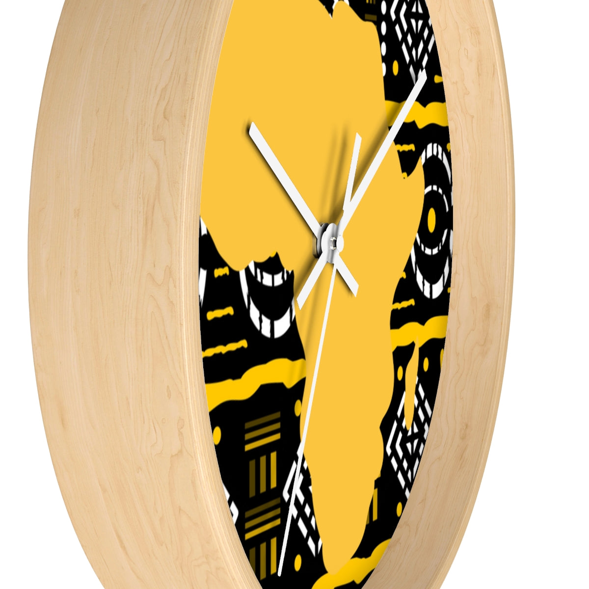 Map of Africa Yellow African Print Wall Clock