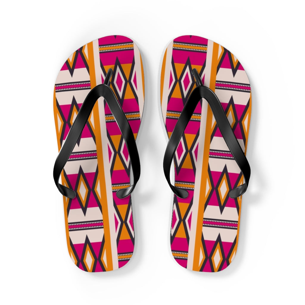 Mudcloth Pink Flip Flops