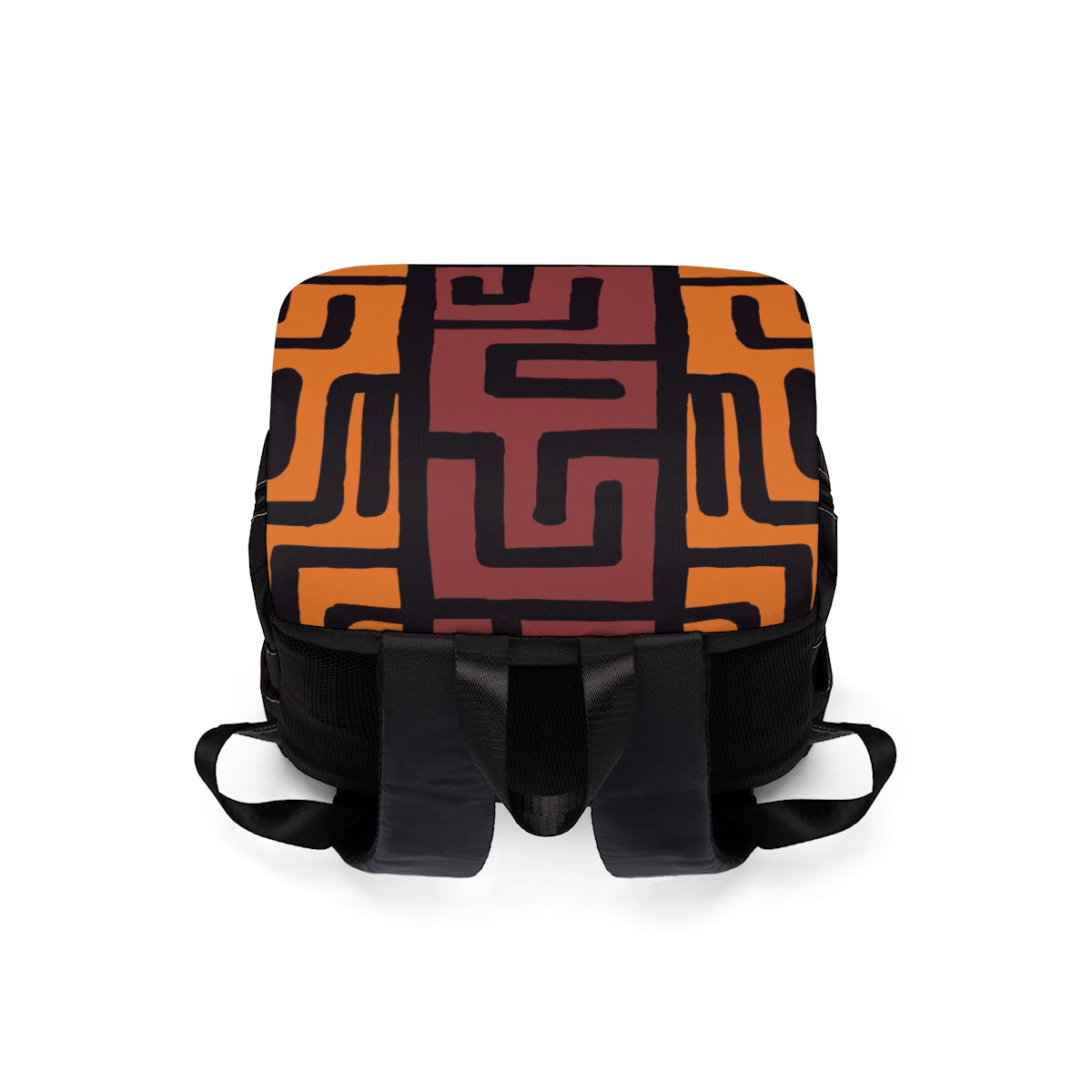 Unisex Maroon Brown Ankara Back Pack